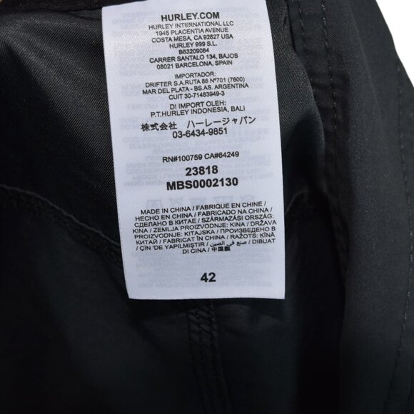 HURLEY Men's Boardshorts "One and Only" Style Dark Charcoal Grey Size 42 - Picture 9 of 10